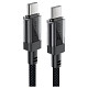 Кабель USB 2.0 USB-C to USB-C, 1.2 м, 60W, 3.0A, stainless steel Black, C12-03 Acefast