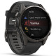 Спортивний годинник Garmin Fenix 8 43mm AMOLED Sapphire Carbon Gray DLC Titanium with Black Silicone Band