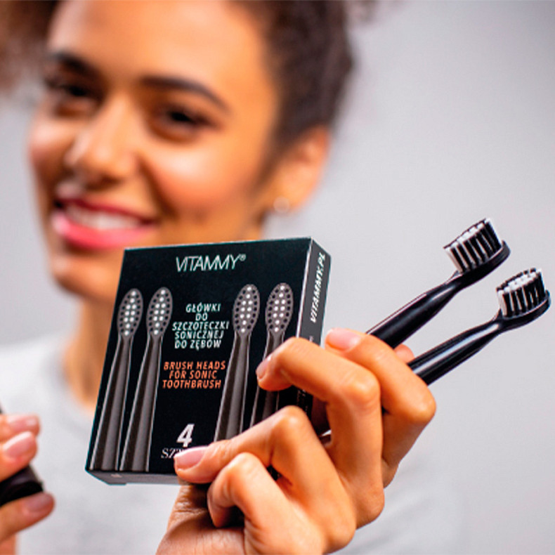 Головки для звукової зубної щітки VITAMMY Harmony, 4 шт чорні