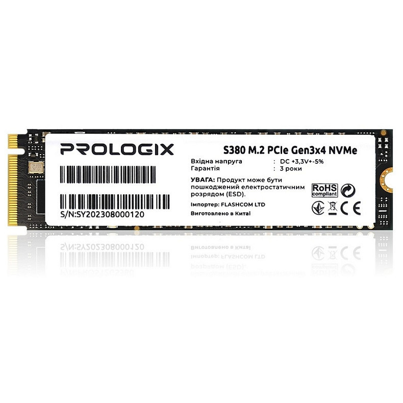 SSD диск Prologix S380 M.2 2280 PCIe 3.0 x4 NVMe TLC (PRO256GS380) 256GB