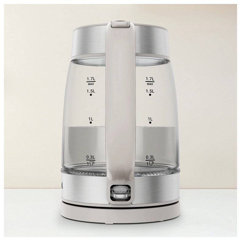 Электрочайник Tefal Glass Kettle 1.7л, стекло, с подсветкой, бело-серебряный