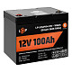 Акумуляторна батарея LogicPower 12V 100 AH (1280Wh) для ДБЖ (Smart BMS 100А) LiFePO4