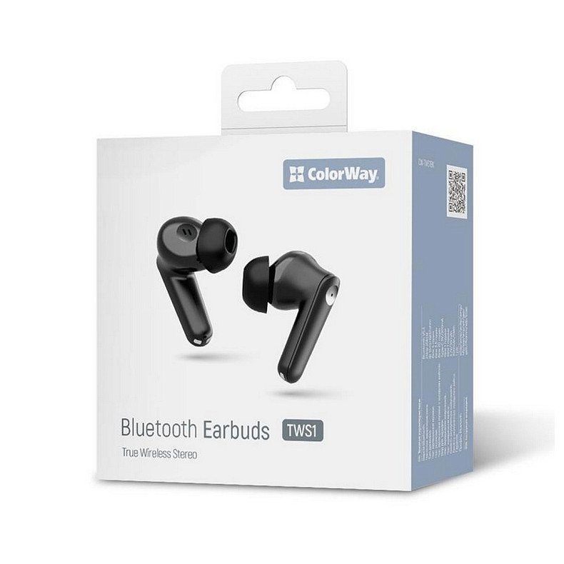 Навушники СolorWay Slim TWS-1 Earbuds Long Life Black (CW-TWS1BK1)