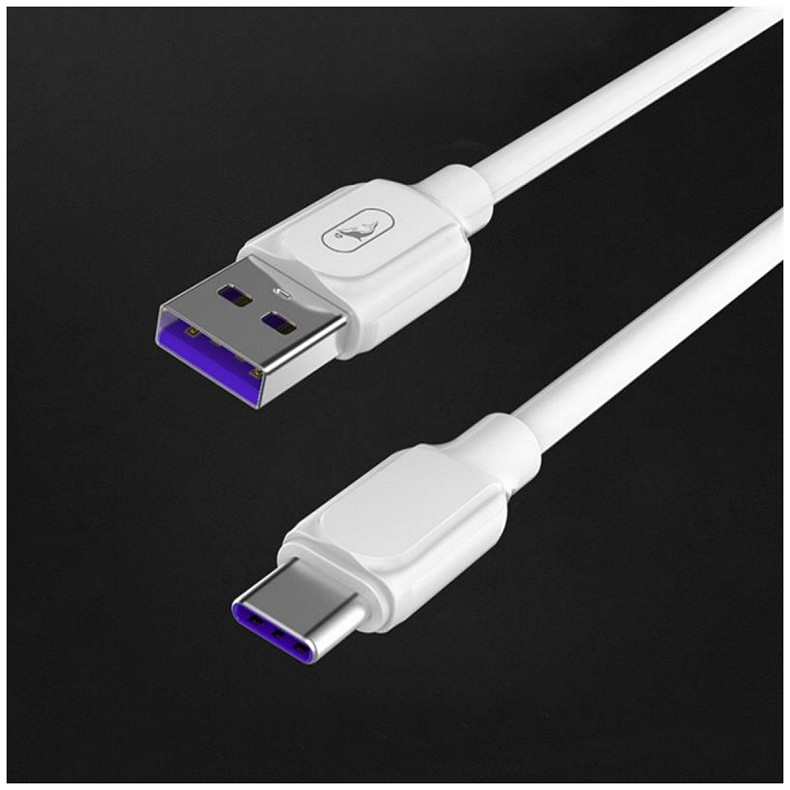 Кабель SkyDolphin S56T Super Fast TPE USB - Type C 1м, White (USB-000572)