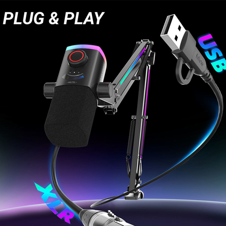 Мікрофон динамічний Fifine AM8PROT USB/XLR Black