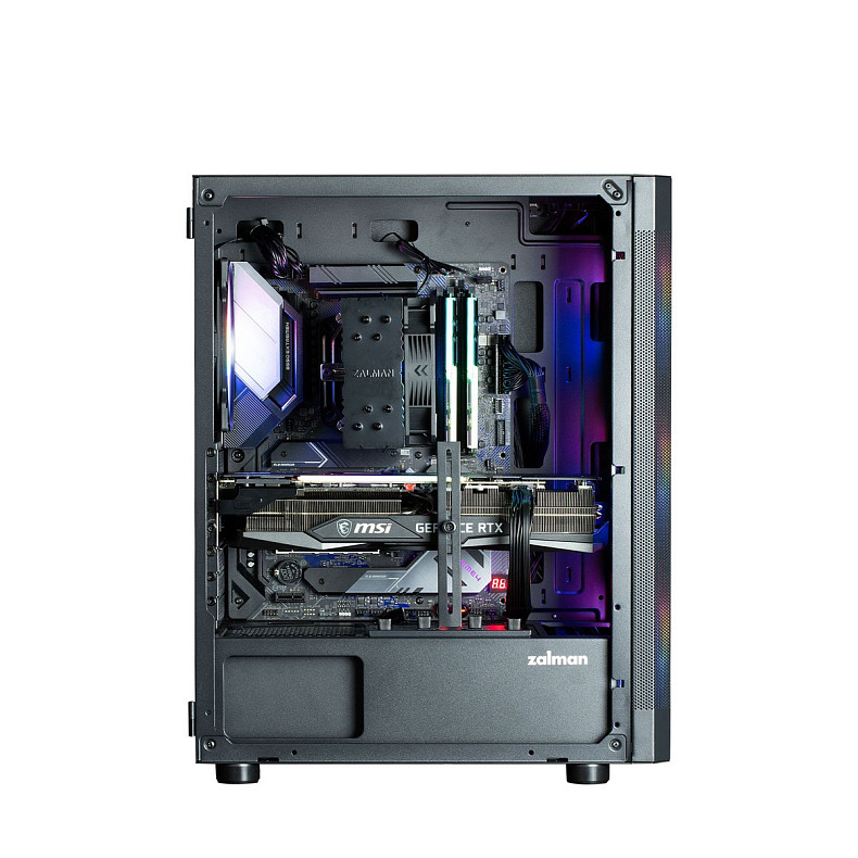 Корпус Zalman I4 TG без БП, 2xUSB3.0, 1xUSB2.0, 4x140мм RGB, VGA 320мм, LCS ready, TG Side Panel, AT