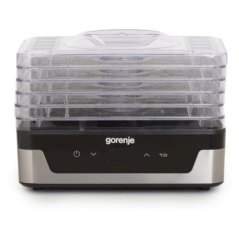 Сушарка для продуктів Gorenje 230Вт, піддонів - 5x2.8см, діаметр - 29см, макс - 75°С, електр.упр,біл