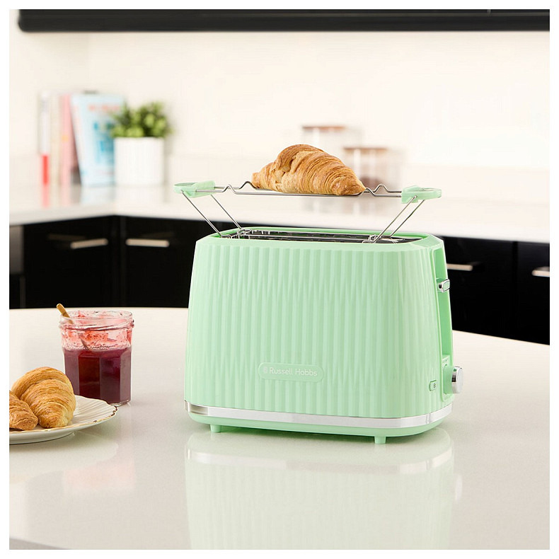 Тостер  Russell Hobbs Eden 800Вт, пластик, підігрів,разморозка, фісташковий