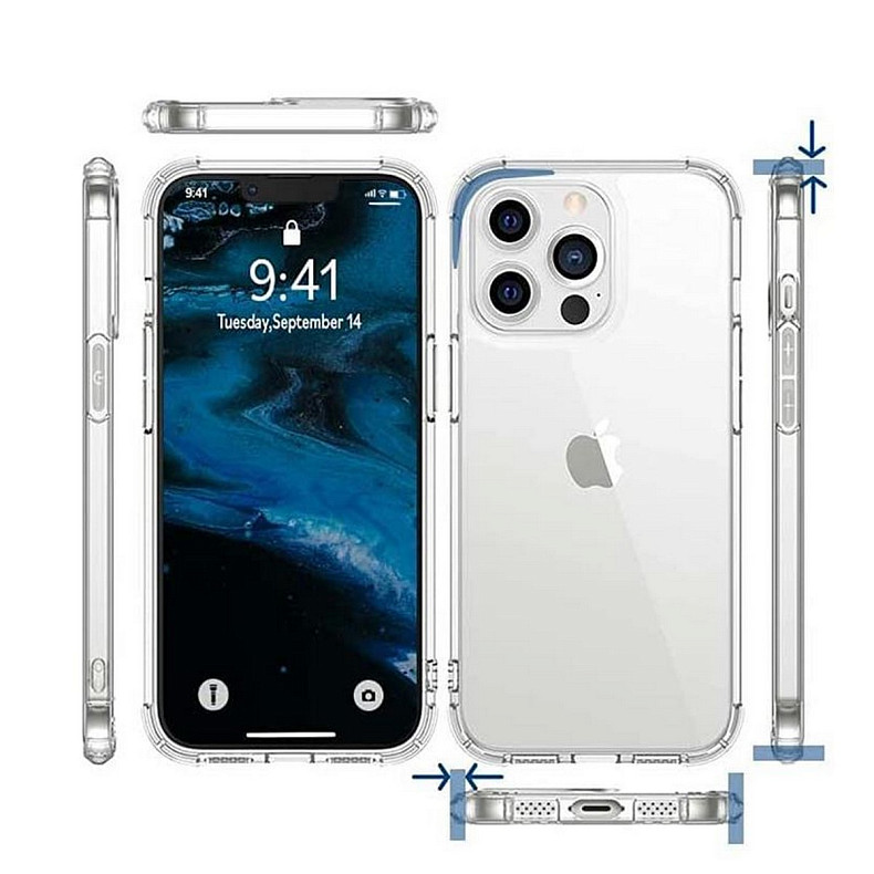 Чехол-накладка BeCover Anti-Shock для Apple iPhone 13 Pro Clear (706981)