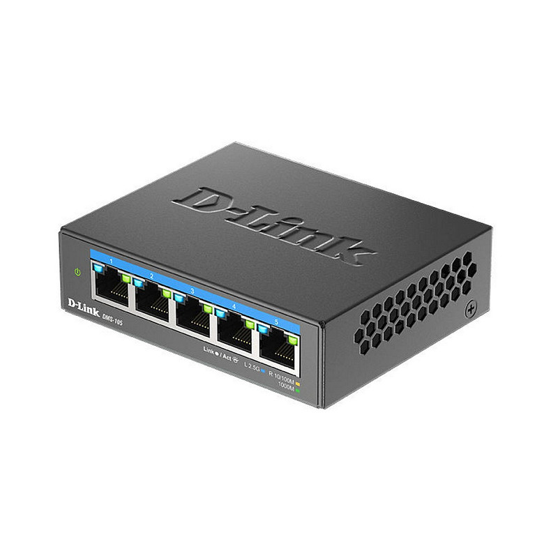 Комутатор D-Link DMS-105 5x2.5GE, Некерований