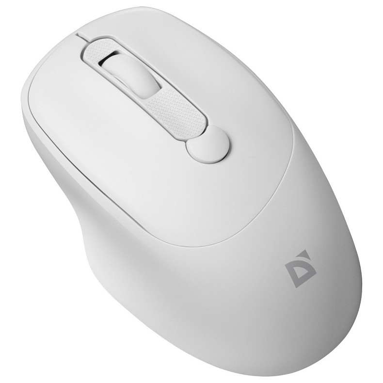 Мышка Defender Feam MM-296, беспроводная, 4кн. до 1600 dpi, бесшумная, белая