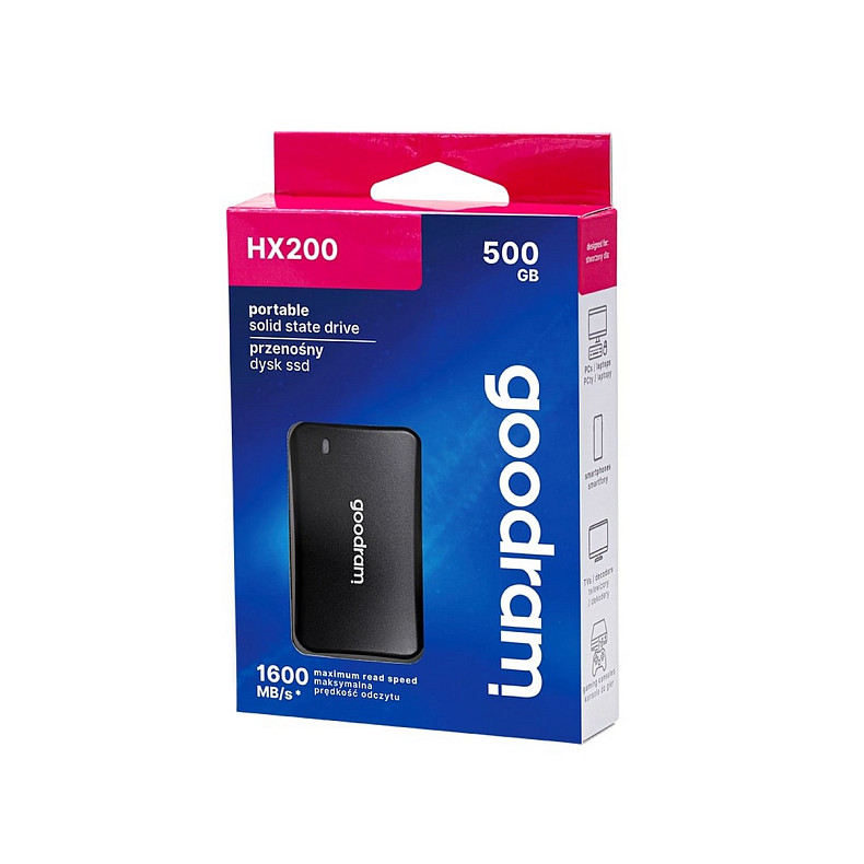 SSD диск 2.5" USB 500GB Goodram HX200 Black (SSDPR-HX200-500)