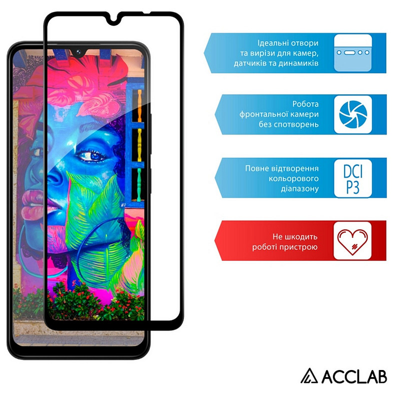 Защитное стекло ACCLAB Full Glue для Xiaomi Redmi 14C Black (1283126598838)