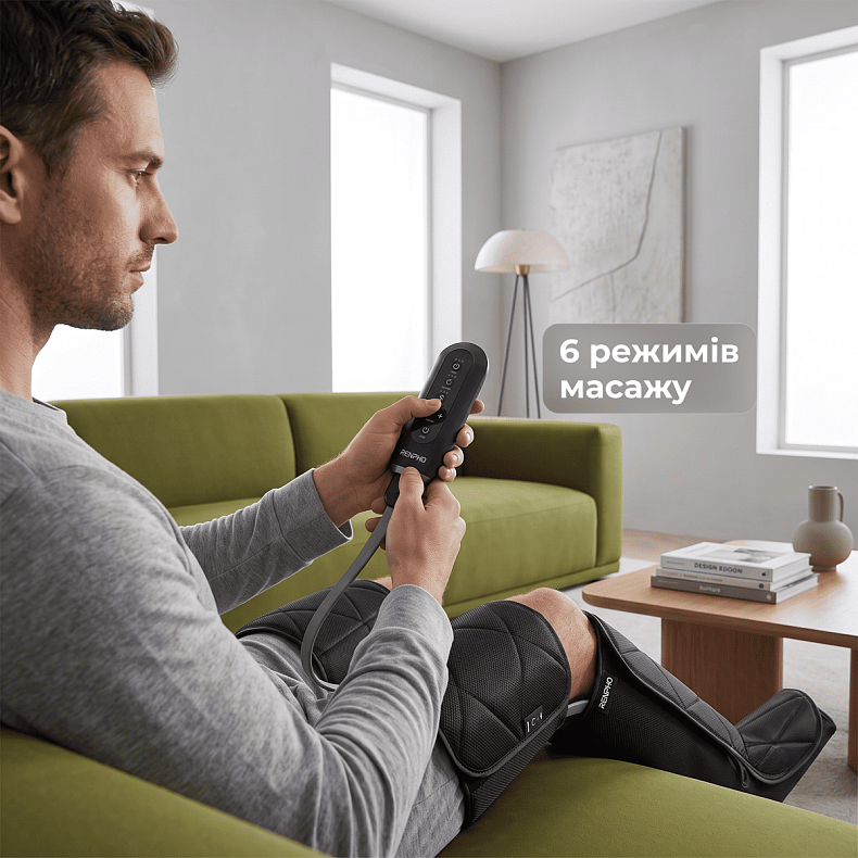 Компрессионный массажер для ног RENPHO Foot Calf and Thigh Air Massager Black