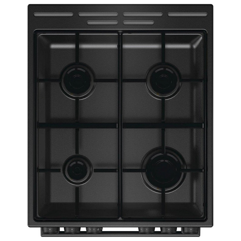 Плита Gorenje комбінована, 62л, 50x60см, дисплей, IconLed, емальовані, чорний