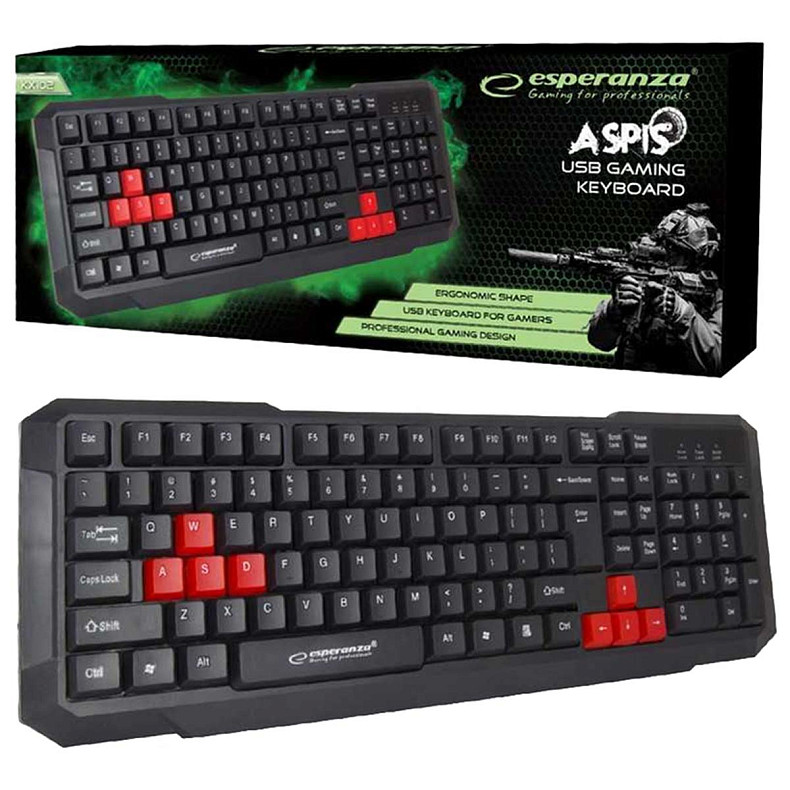 Клавиатура Esperanza Keyboard EGK102 Red USB