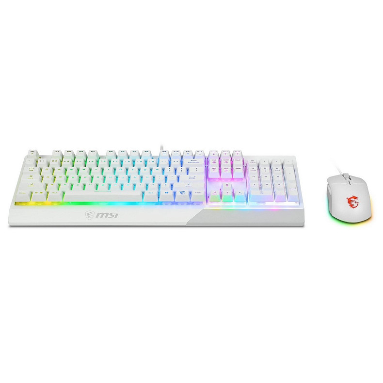 Комплект клавіатура та миша MSI Vigor GK30 COMBO WHITE UA USB, EN/UKR/RU, RGB, білий