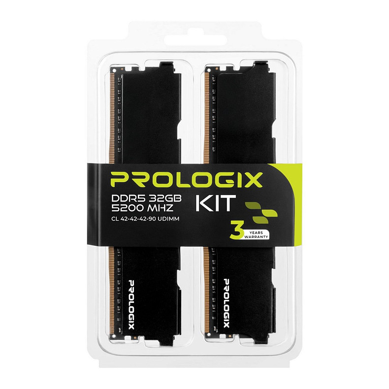 ОЗУ Prologix Black DDR5 2x16GB/5200 (PRO32GB5200B5K)
