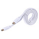Кабель HDMI M - M, 1.5 м, V1.4, 4K 60Hz, плаский, білий