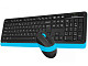 Комплект (Клавіатура, Миша) бездротовий A4Tech FG1010 Black/Blue USB