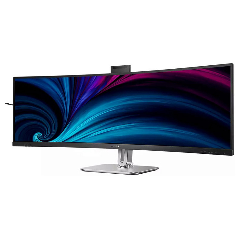 Монитор 48.8" Philips 49B2U6900CH, VA 5120x1440, изог., 2xHDMI, DP, 2xUSB-C, RJ-45, USB-hub, cam,HAS,колл