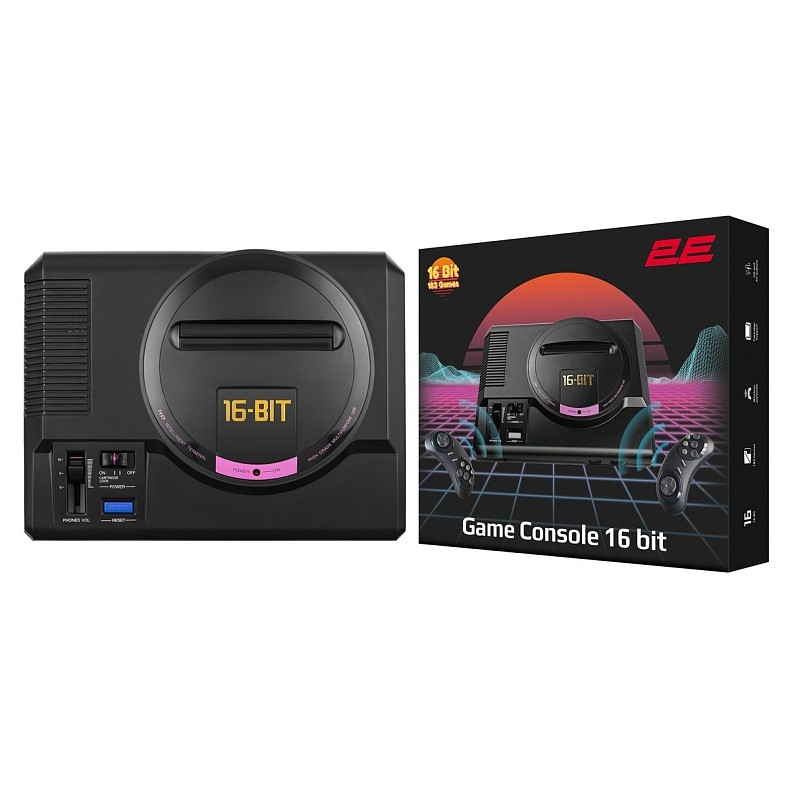 Игровая приставка 2Е 16bit (2 беспроводных геймпада, 183 игры)