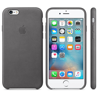 Кожаный чехол для iPhone 7/8 Leather Case Storm Gray (MMY12)