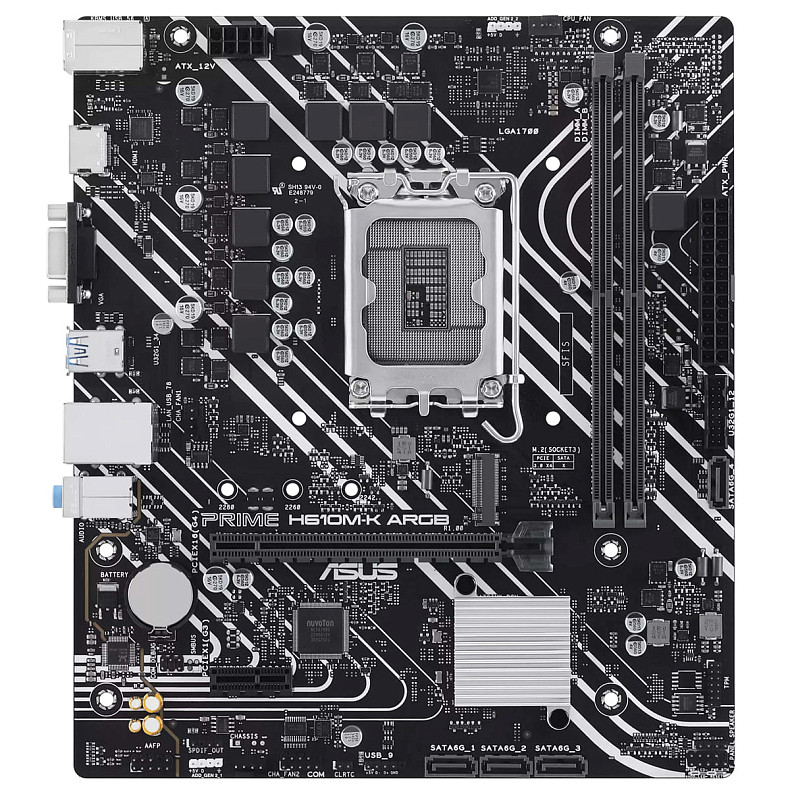 Материнcька плата ASUS PRIME H610M-K ARGB s1700 H610 2xDDR5 M.2 HDMI D-Sub mATX ARGB (90MB1G90-M0EAY0)