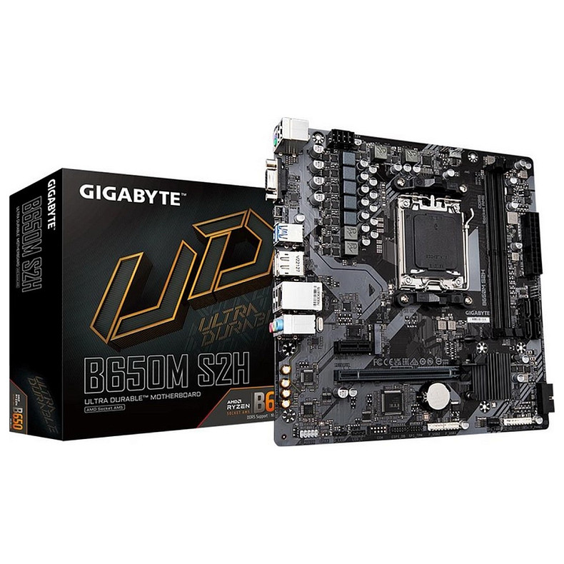 Материнская плата GIGABYTE B650M S2H sAM5 B650 2xDDR5 M.2 HDMI DP mATX