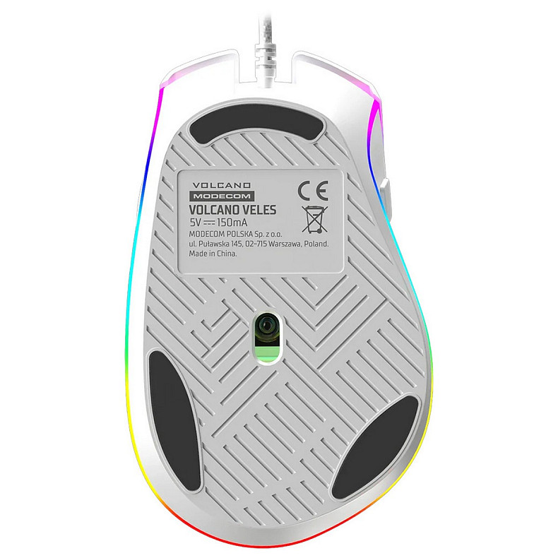 Мишка  Modecom Veles Volcano, ігрова, 12800dpi., 8кн.,RGB, біла