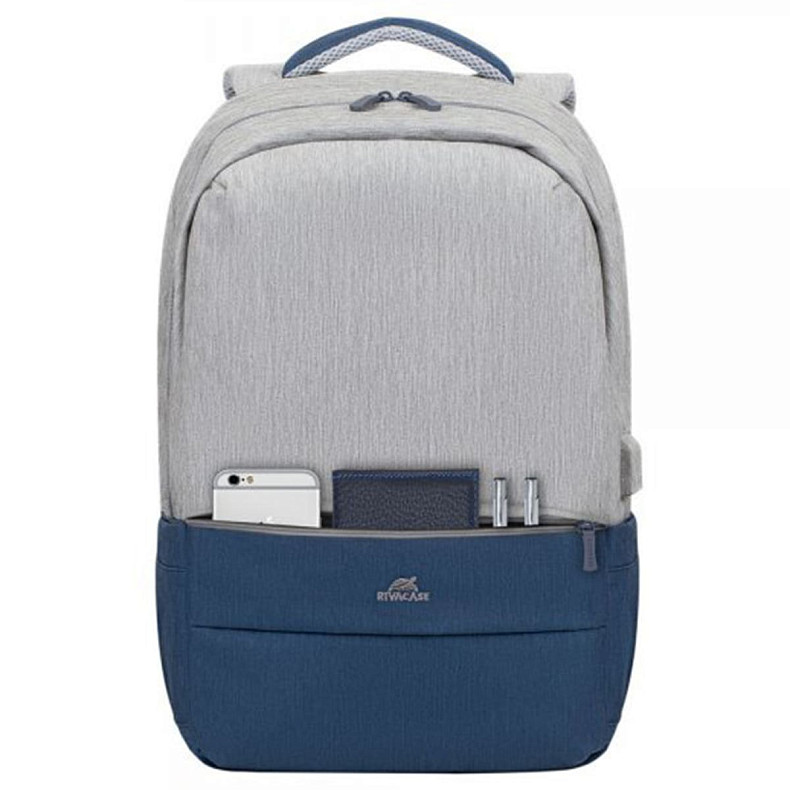 Рюкзак для ноутбука Rivacase 7567 (Grey/ Dark Blue) 17.3" Prater