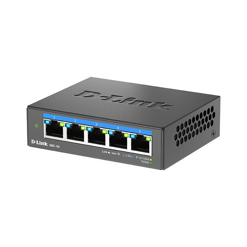 Комутатор D-Link DMS-105 5x2.5GE, Некерований
