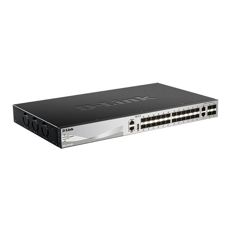 Коммутатор D-Link DGS-3130-30S 24xSFP, 4x1GE/SFP, 2x10GE, 4xSFP+ 10G, L3, Стекируемый