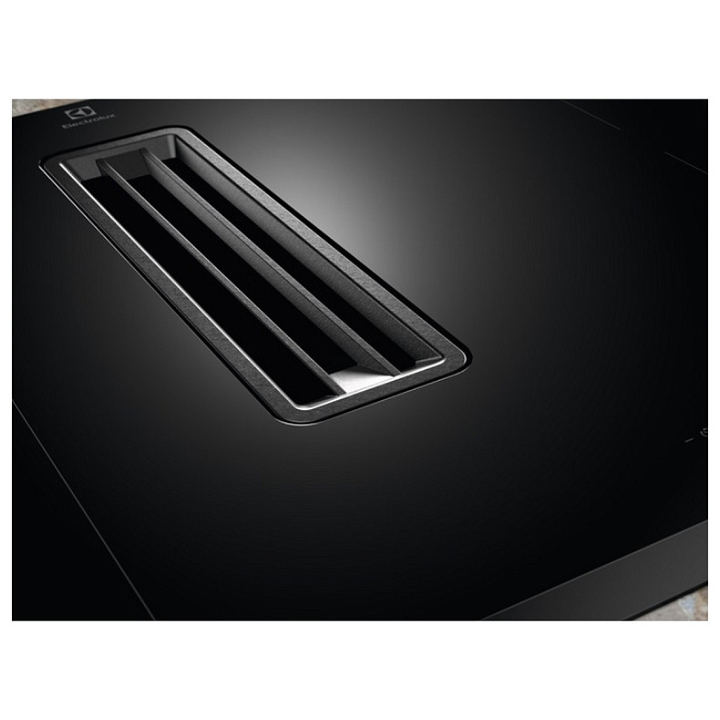 Варильна повверхня Electrolux індукційна, 80см, розширена зона, вбудована витяжка, Hob2Hood, чорний