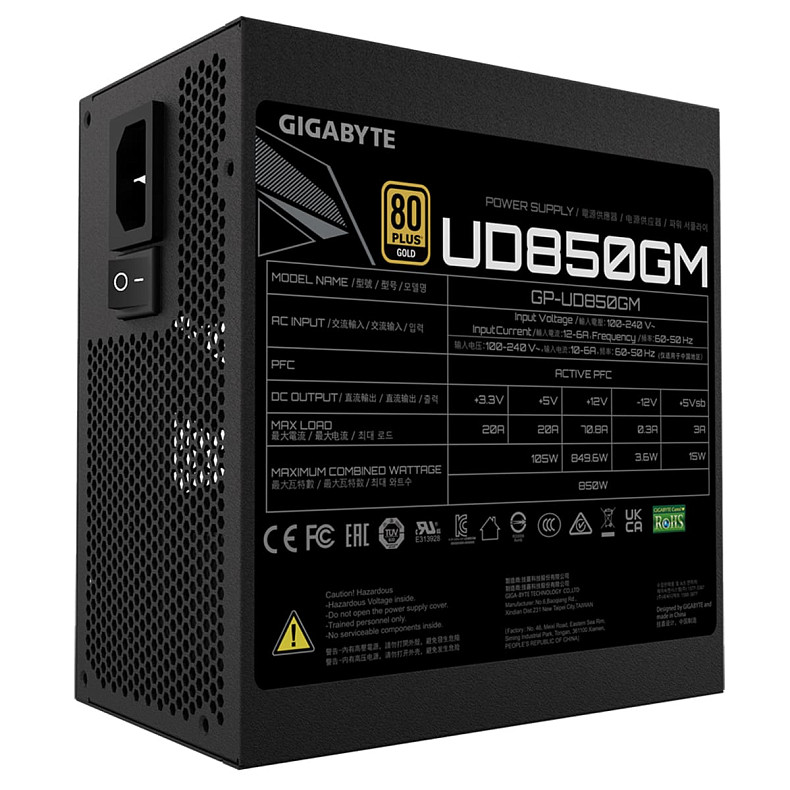 Блок питания ATX2.31 850W GP-UD850GM GIGABYTE