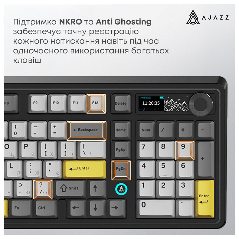 Клавиатура Ajazz AK980 V2 Maillard Switch Black (AK980-V2-M-BGY)