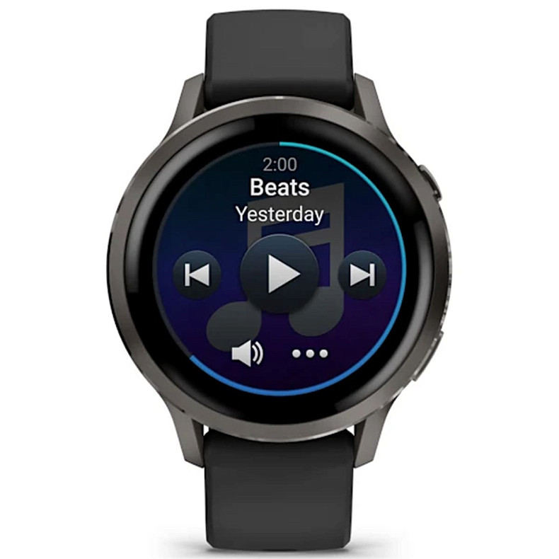 Смарт-годинник GARMIN Venu 4 41 mm Slate with Black Silicone Band (010-03013-02)