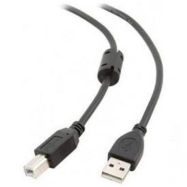 Кабель Maxxter USB - Type-B V 2.0 (M/M), 1 м, феритовий фільтр, Black (UF-AMBM-1M)