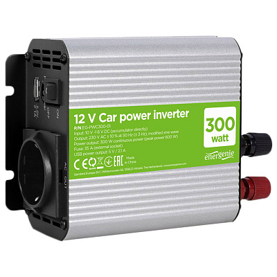 Автомобільний інвертор Energenie на 300 Вт (EG-PWC300-01-)