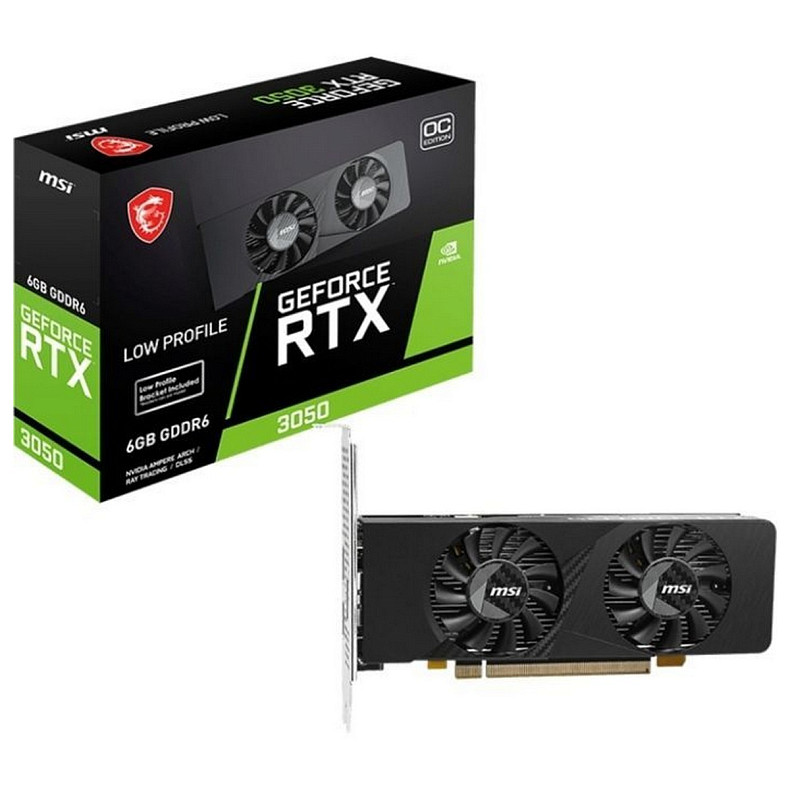 Відеокарта MSI GeForce RTX 3050 6GB GDDR6 Low Profile E OC (GeForce RTX 3050 LP E 6G OC)
