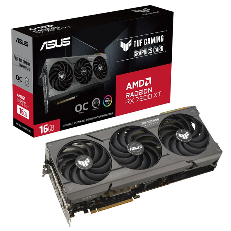 Відеокарта AMD Radeon RX 7800 XT 16GB GDDR6 TUF Gaming OC Asus (TUF-RX7800XT-O16G-GAMING)