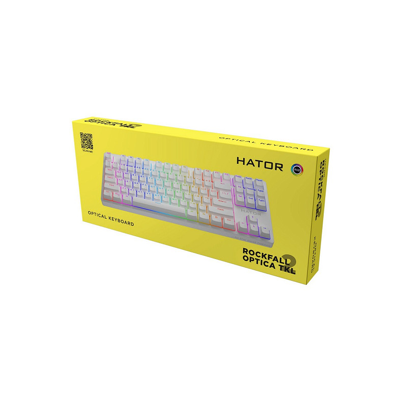 Клавіатура Hator Rockfall 2 Optica TKL Black White (HTK-731)