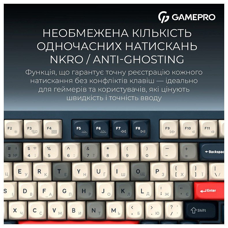 Клавиатура GamePro Asgard Drakkar Keychron Super Red Switch Blue (MK305BL)