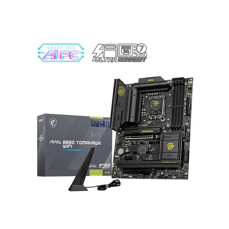 Материнcька плата MSI MAG B860 TOMAHAWK WIFI s1851 B860 4xDDR5 M.2 HDMI DP WiFi BT ATX