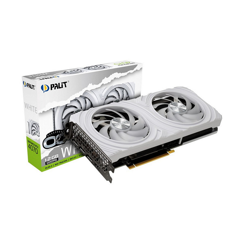 Відеокарта GF RTX 4070 12GB GDDR6 White OC Palit (NE64070S19K9-1048L)