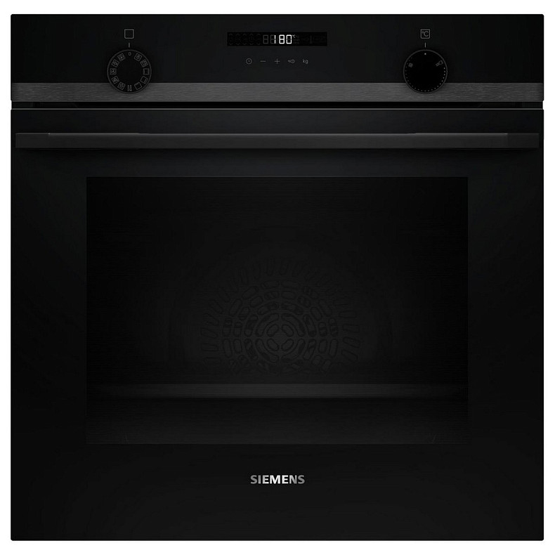 Духова шафа Siemens електрична, 76л, A, дисплей, конвекція, телескопічні направляючі, чорний