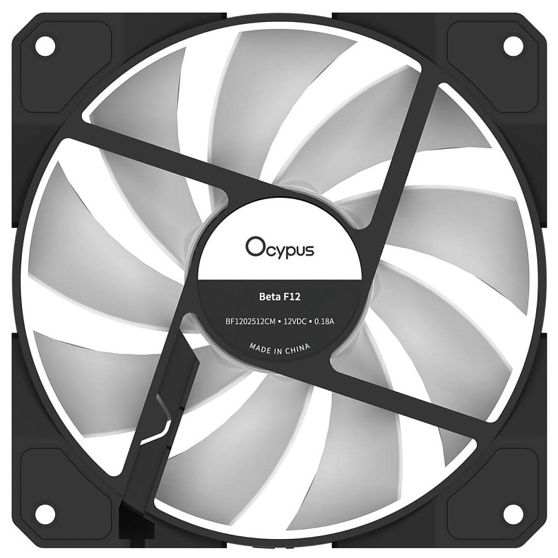 Корпусний вентилятор Ocypus BETA F12 BK ARGB REVERSE BLADE 120MM (BETA-F12-BK1AM01X-GL)