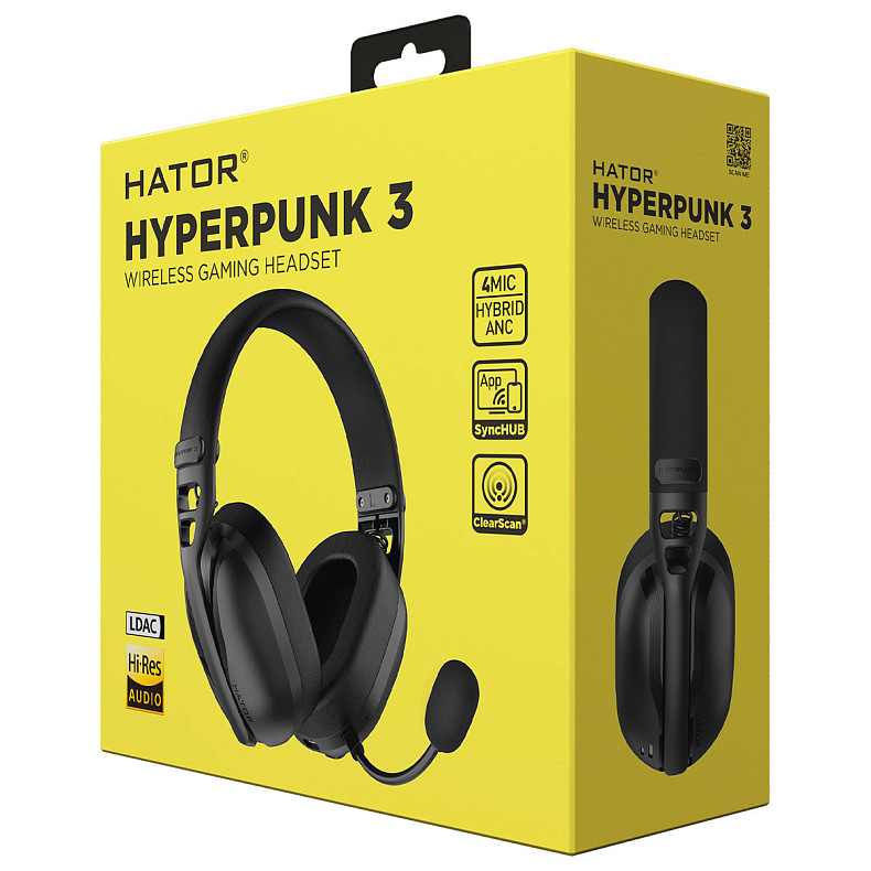 Навушники HATOR Hyperpunk 3 Hi-Res Wireless Black (ESH15)