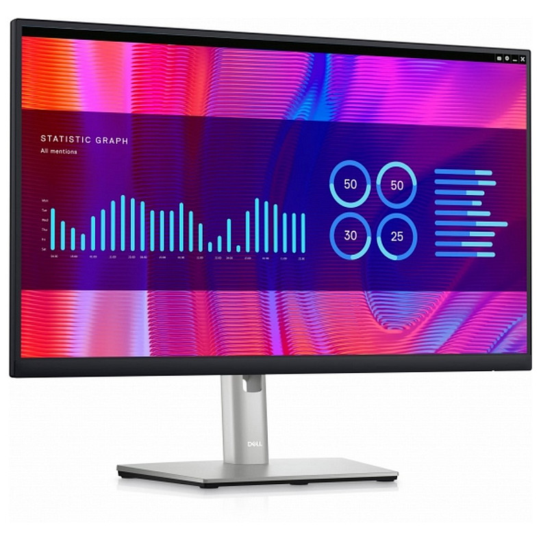 Монитор DELL 23.8" P2423DE HDMI, DP, USB-C, RJ-45, IPS, 2560x1440, sRGB 99%