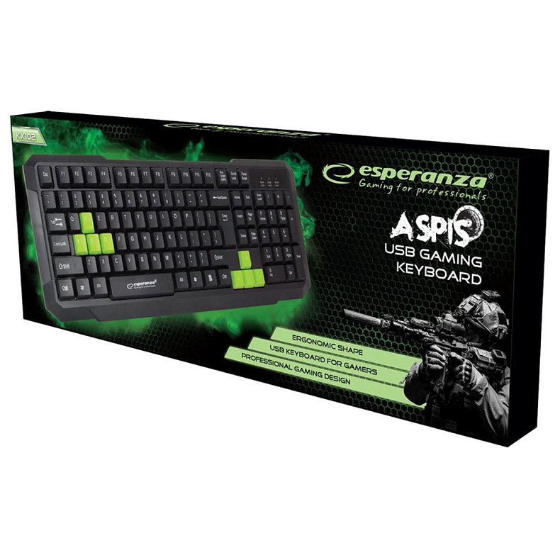 Клавиатура Esperanza Keyboard EGK102 GReen USB